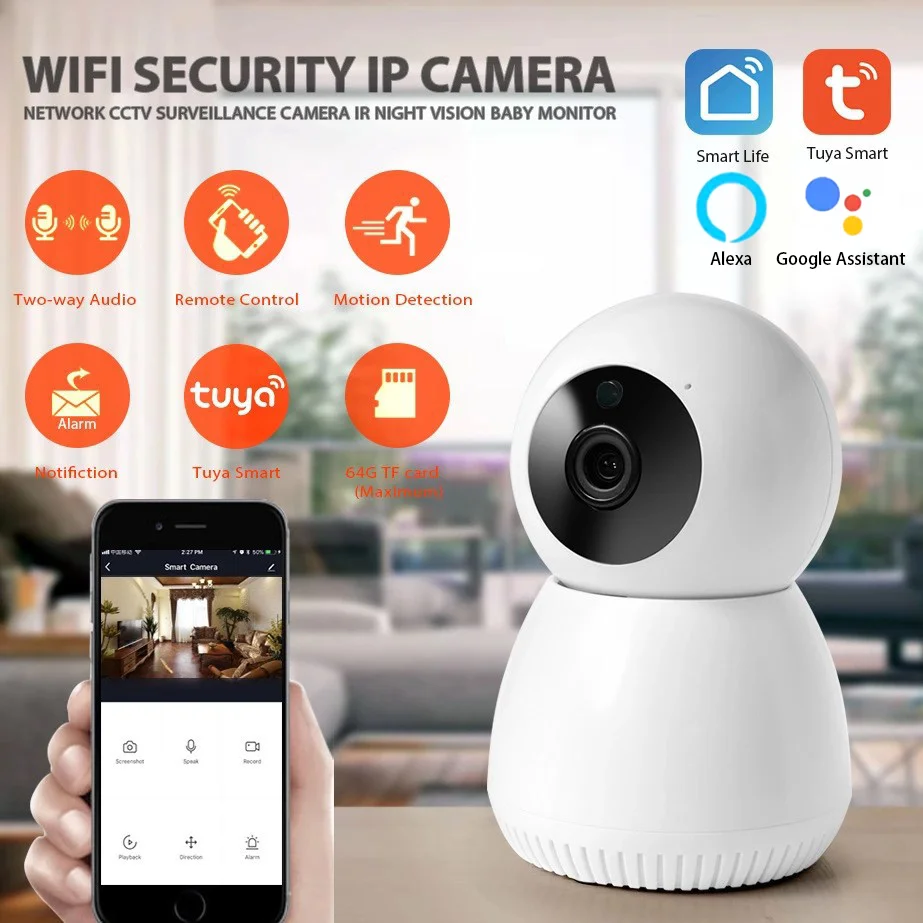 Tuya bezpečnostné Kamery Wifi IP Bezdrôtový Inteligentný Život Google Asistent Alexa 2MP 1080P PTZ pre Nočné Videnie Pre Zabezpečenie Inteligentného domu Obrázok 0