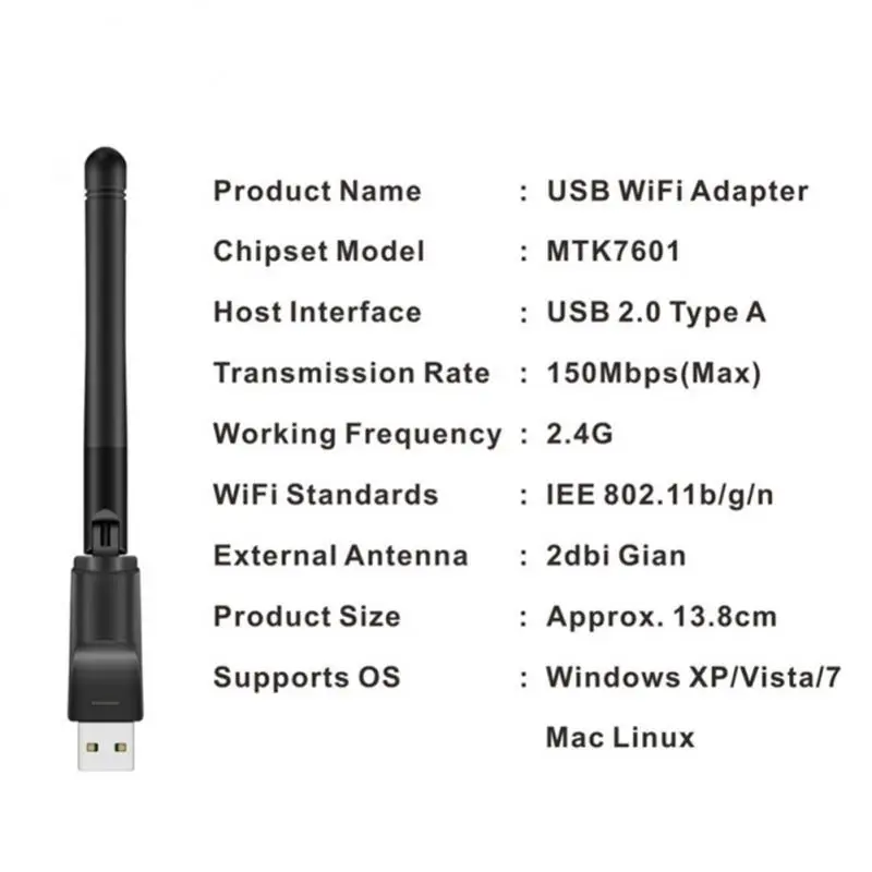 Usb Wifi Externé Antény, Príslušenstvo k Počítačom Wifi Adaptéra Usb Bezdrôtovej Sieťovej Karty 802.11 n/g/b Ethernet Lan Wi-fi Prijímač Obrázok 2